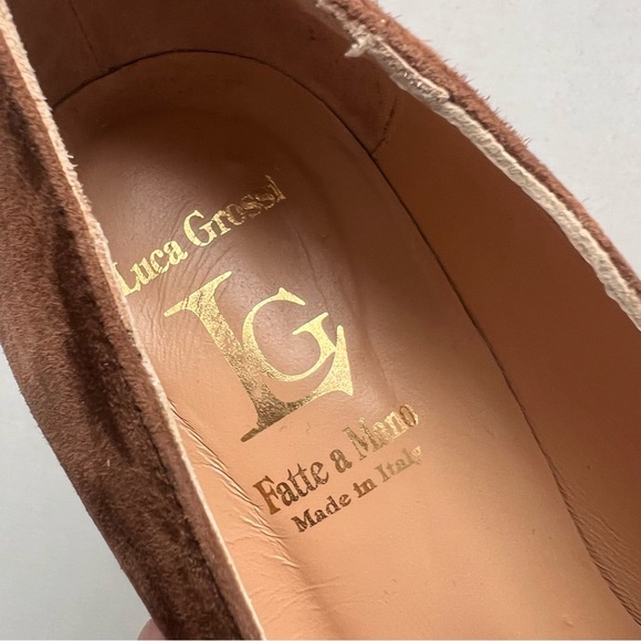 Luca Grossi Diana Heels Closed Toe Shoes Neutral Camel Brown Color Chain 38 - Picture 6 of 11